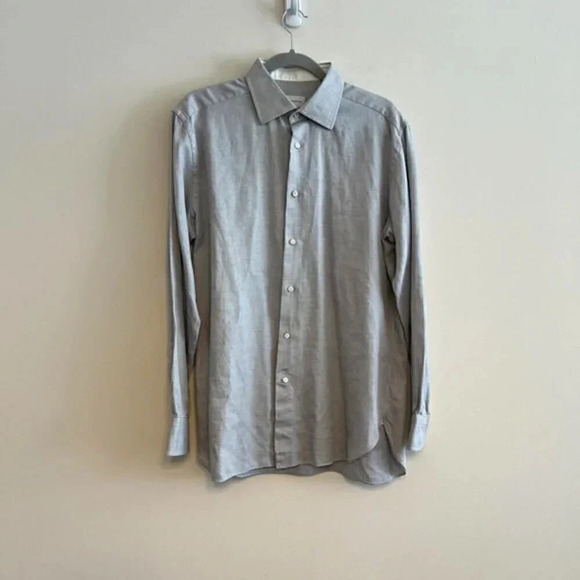 Ermenegildo Zegna Micro Diamond Print Button Down 42 / 16.5 - Picture 1 of 7